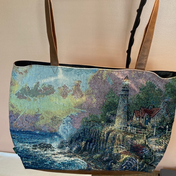 Thomas Kinkade Lighthouse Light of Peace tote bag - Picture 1 of 5